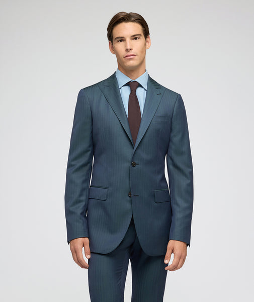 Abito Solaro in lana spigata verde blu