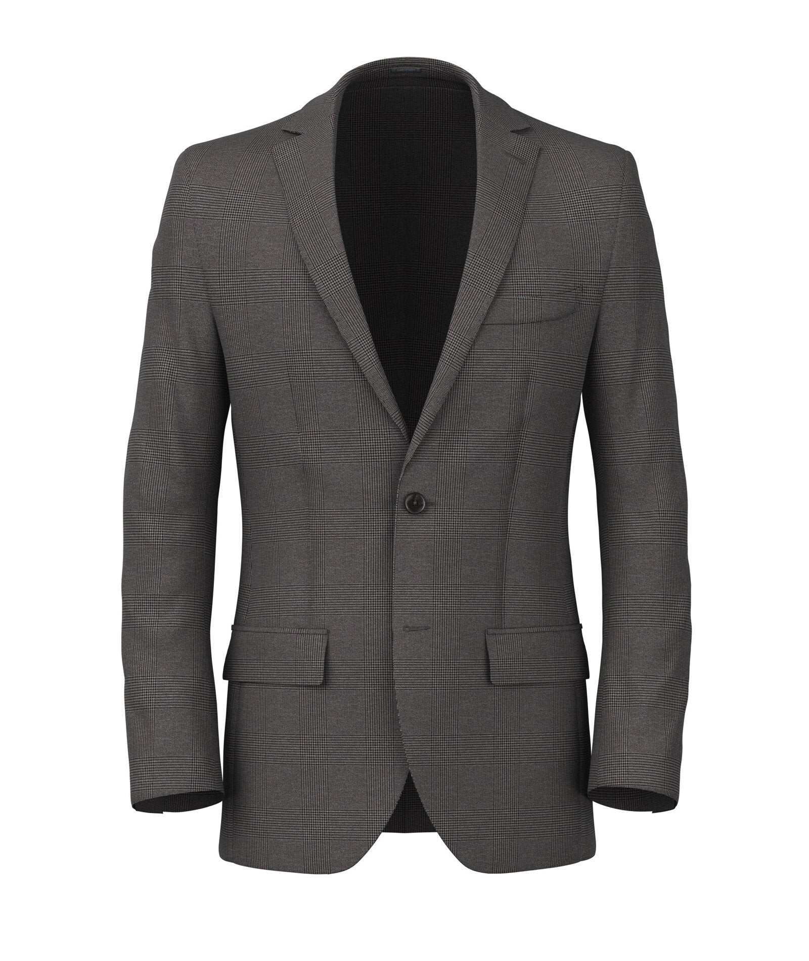 Blazer Sur Mesure pour Homme Prince de Galles en laine marron et