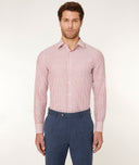 Camicia Righe Bianche Rosse Cotone Lino