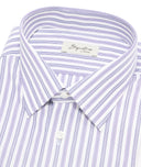 Light blue and purple striped cotton shirt