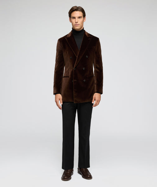Veste en velours ras marron
