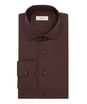 Camisa de ceremonia en algodón marrón