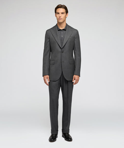 Made-to-Measure Men's grey suit in wool twill