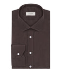 Chemise Sur Mesure pour homme couleur beige-gris en velours de coton