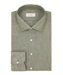 Chemise Lin Vert Olive Made in Italy