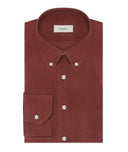 Chemise Sur Mesure pour homme couleur brique en velours de coton