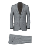 Costume en laine prince de galles bleu clair